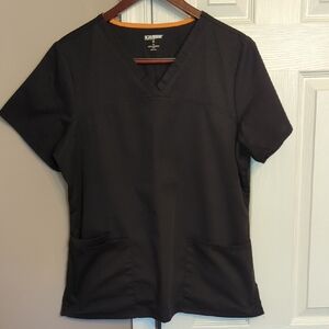 Scrubstar Black V-Neck Short Sleeve Medical Scrub Top